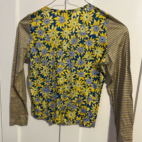 AVERARDO BESSI Italian blue and yellow shirt girls size 8 - Picture 4 of 4